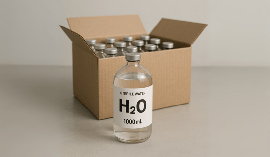 1000ml Sterile water glass bottle