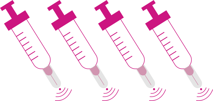 syringes with RFID in the RNS